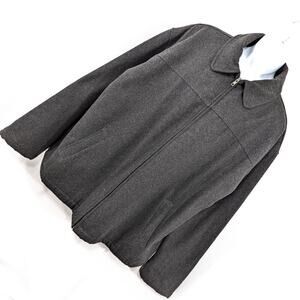 OLD NAVY! RICH CHARCOAL GRAY RECYCLED WOOL BOMBER LENGTH COAT, JACKET! SZ XXL